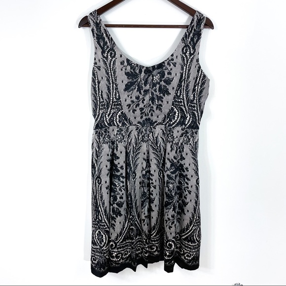 Nine West Lace Print Sleeves Midi Dress - Picture 2 of 7